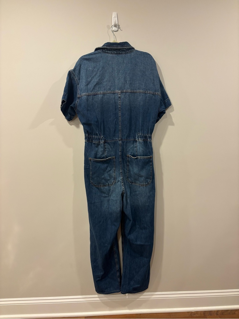 Free People x We the Free Marci Denim Jumpsuit Coveralls Blue XL OBII54494 - Picture 3 of 13